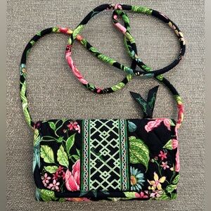Vera Bradley Botanical Floral Crossbody Tri-Fold Clutch wallet with Strap